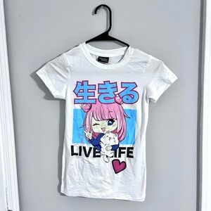✨20% Off Sale✨NWT Popular Sports white anime graphic girls size 10/12
